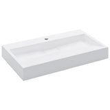 Vidaxl Waschlbe 80x46x11 cm Mineralguss Marmorguss Weiß
