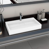 Vidaxl Waschlbe 80x46x11 cm Mineralguss Marmorguss Weiß