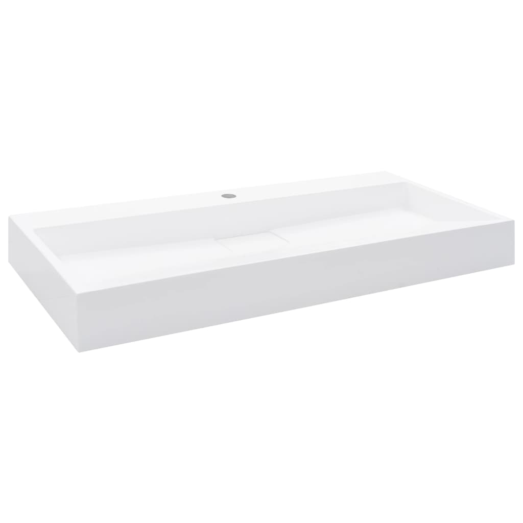 Vidaxl Washbasin 100x46x11 cm Minerální lití mramor obsazení bílé