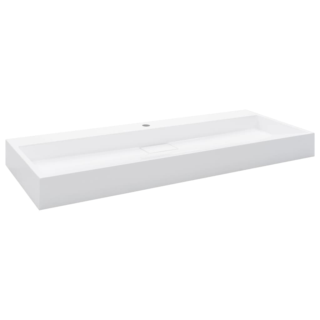 Vidaxl washbasin 120x46x11 cm Minerální lití mramor obsazení bílé