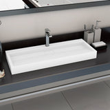 Vidaxl washbasin 120x46x11 cm Minerální lití mramor obsazení bílé