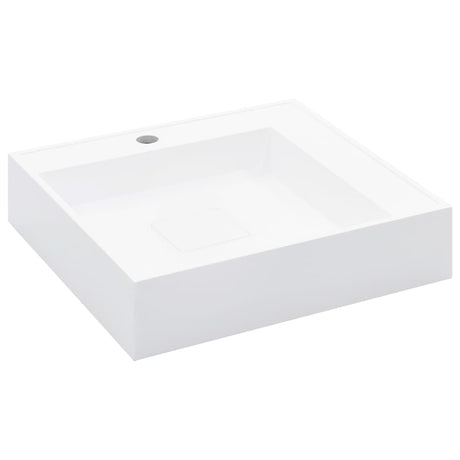 Vidaxl Waschlbe 50x50x12,3 cm Mineralguss Marmorguss Weiß