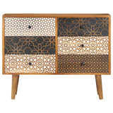 Vidaxl dressoir met geprint patroon 90x30x70 cm massief mangohout