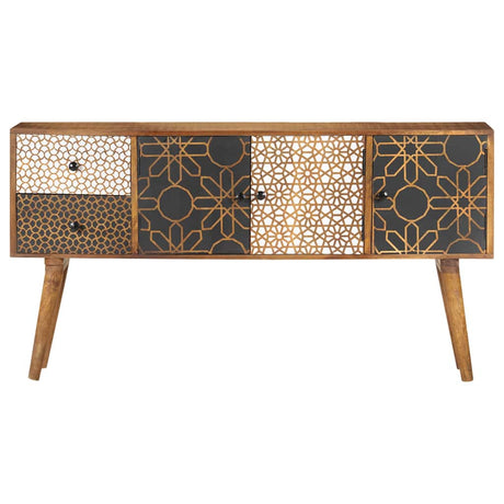 Vidaxl dressoir met geprint patroon 130x30x70 cm massief mangohout