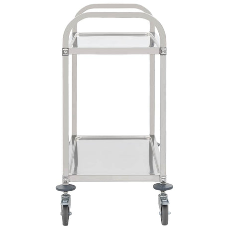 Vidaxl keukentrolley 2-laags 96,5x55x90 cm roestvrij staal