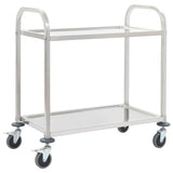 Vidaxl keukentrolley 2-laags 95x45x83,5 cm roestvrij staal