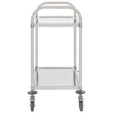 Vidaxl keukentrolley 2-laags 95x45x83,5 cm roestvrij staal