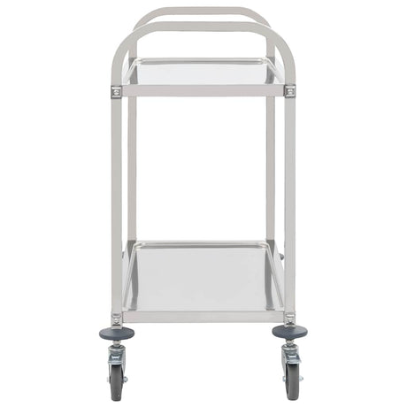 Vidaxl keukentrolley 2-laags 95x45x83,5 cm roestvrij staal