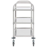Vidaxl keukentrolley 3-laags 96,5x55x90 cm roestvrij staal
