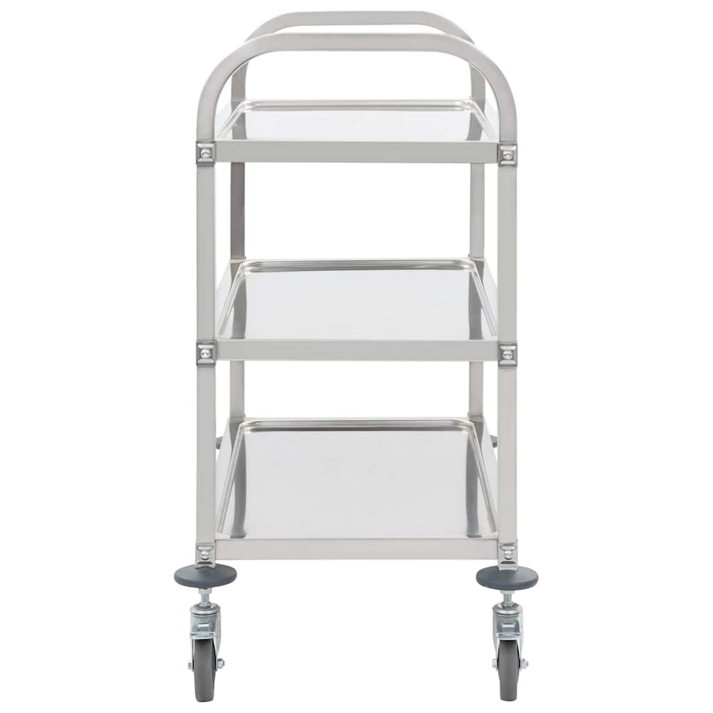 Vidaxl keukentrolley 3-laags 95x45x83,5 cm roestvrij staal