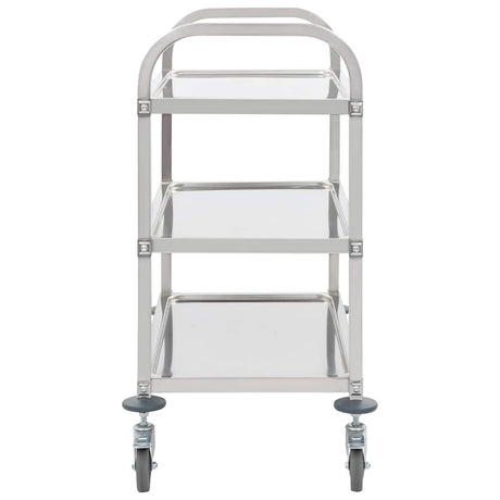 Vidaxl keukentrolley 3-laags 95x45x83,5 cm roestvrij staal