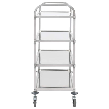 Vidaxl keukentrolley 4-laags 107x55x125 cm roestvrij staal