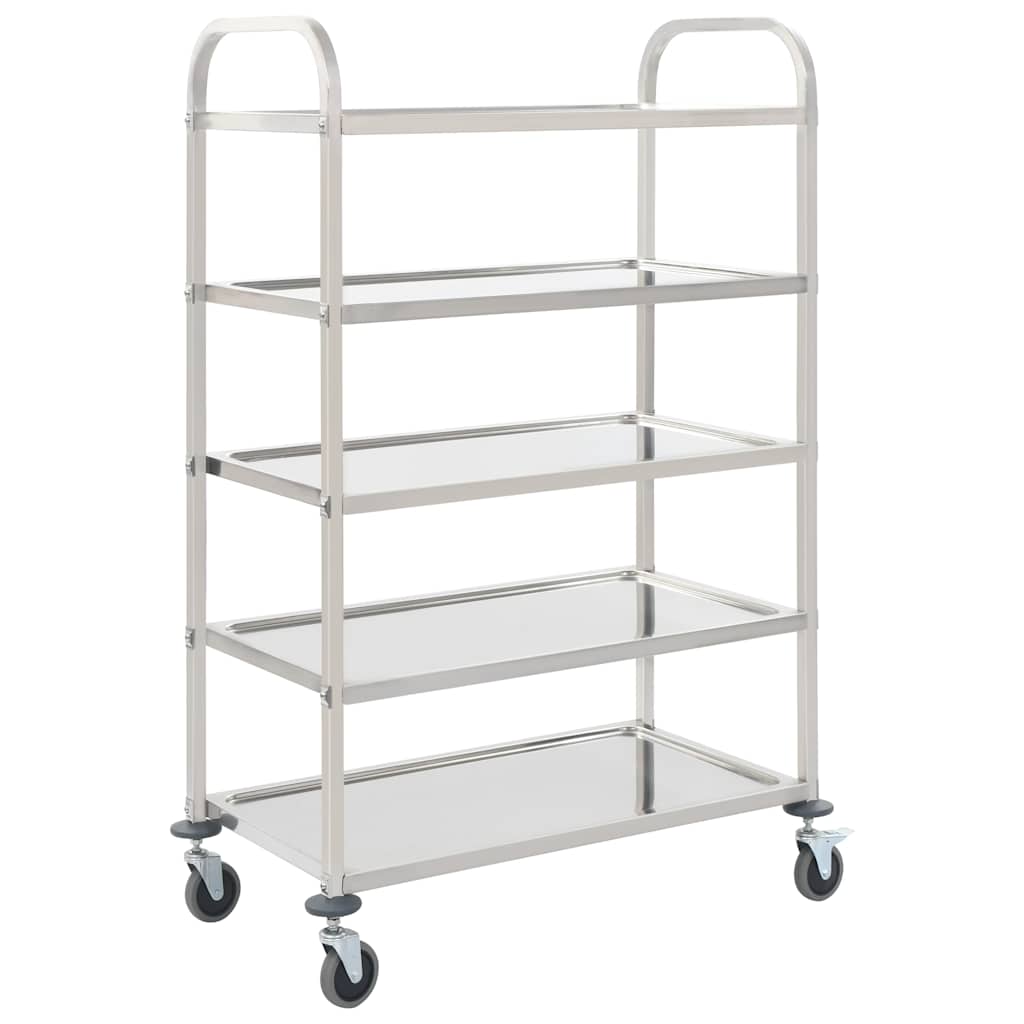 Vidaxl keukentrolley 5-laags 107x55x147 cm roestvrij staal