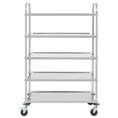 Vidaxl keukentrolley 5-laags 107x55x147 cm roestvrij staal