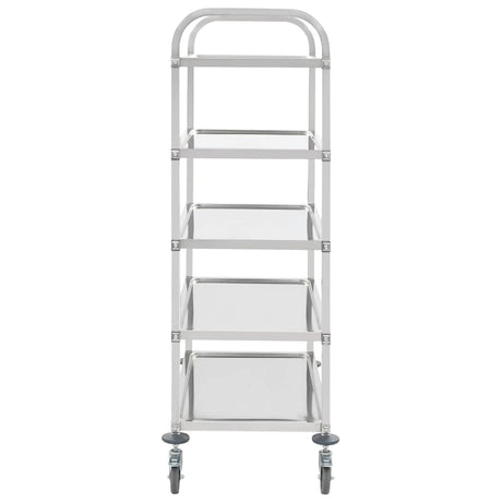 Vidaxl keukentrolley 5-laags 107x55x147 cm roestvrij staal