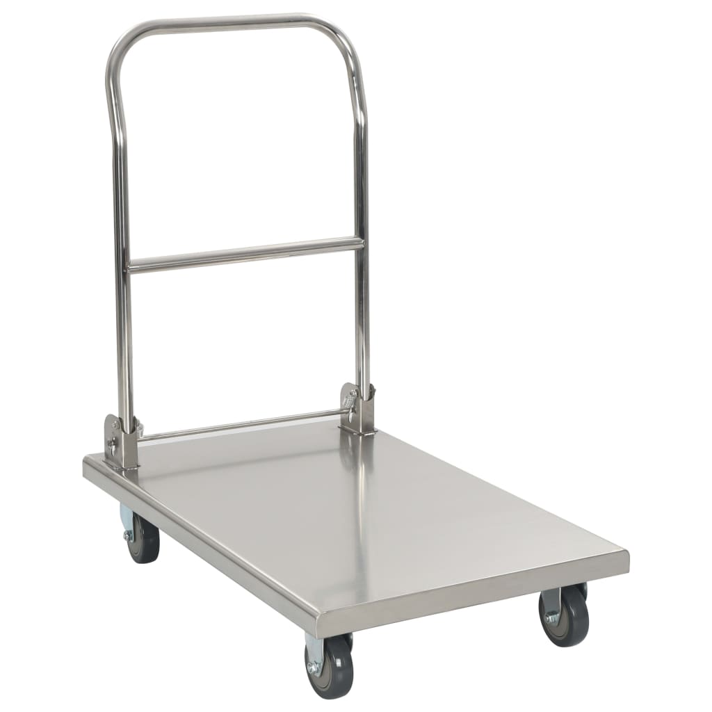 Vidaxl platformwagen 82x53x86 cm roestvrij staal zilverkleurig