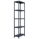 Rack di archiviazione Vidaxl 2 pezzi 125 kg 60x30x180 cm in plastica nera