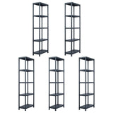 Rack di archiviazione Vidaxl 5 pezzi 125 kg 60x30x180 cm di plastica nero