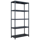 Rack di archiviazione Vidaxl 2 pezzi 260 kg 90x40x180 cm in plastica nera