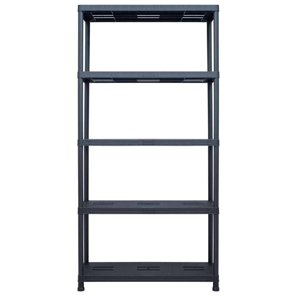 Rack di archiviazione Vidaxl 2 pezzi 260 kg 90x40x180 cm in plastica nera