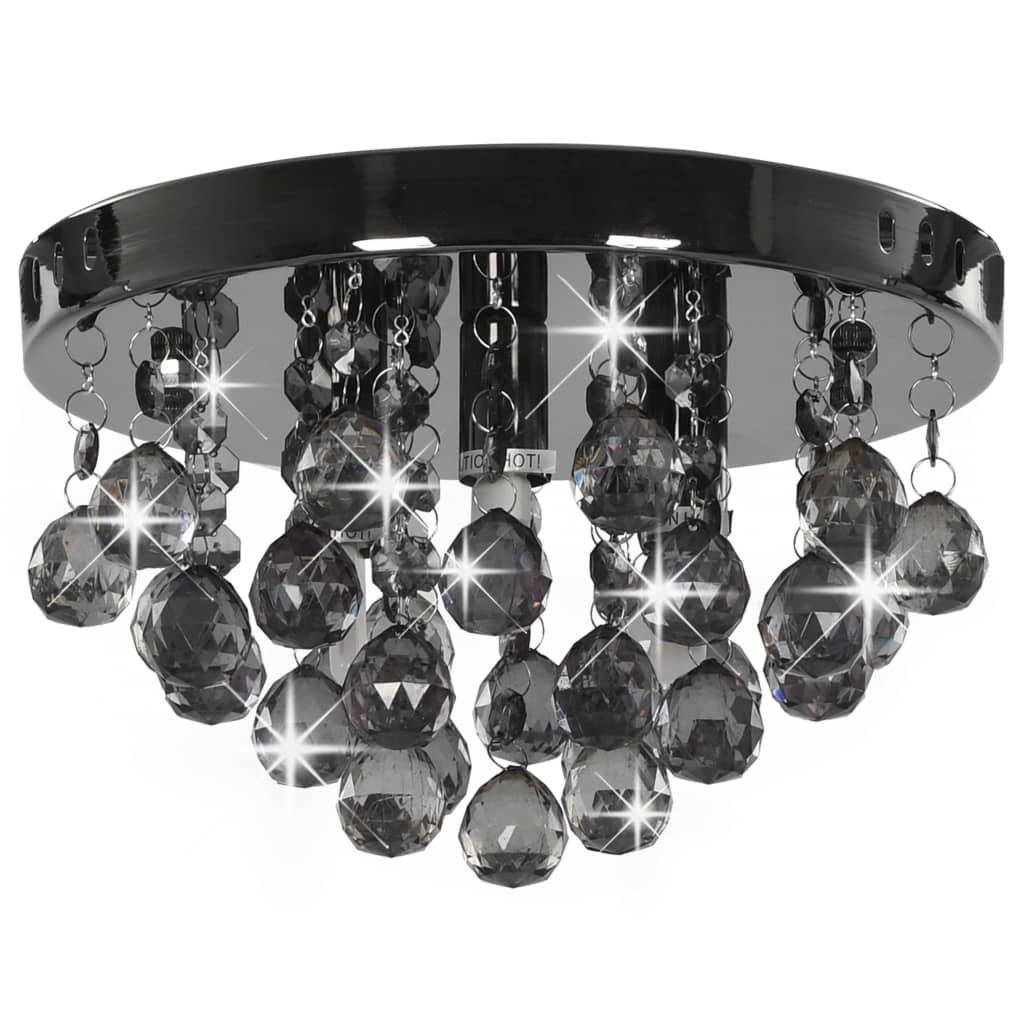 Vidaxl Lampada a soffitto con perle fumose attorno a G9 Black