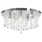 Vidaxl Deckenlampe mit Kristallperlen um 4xg9 silberfarben