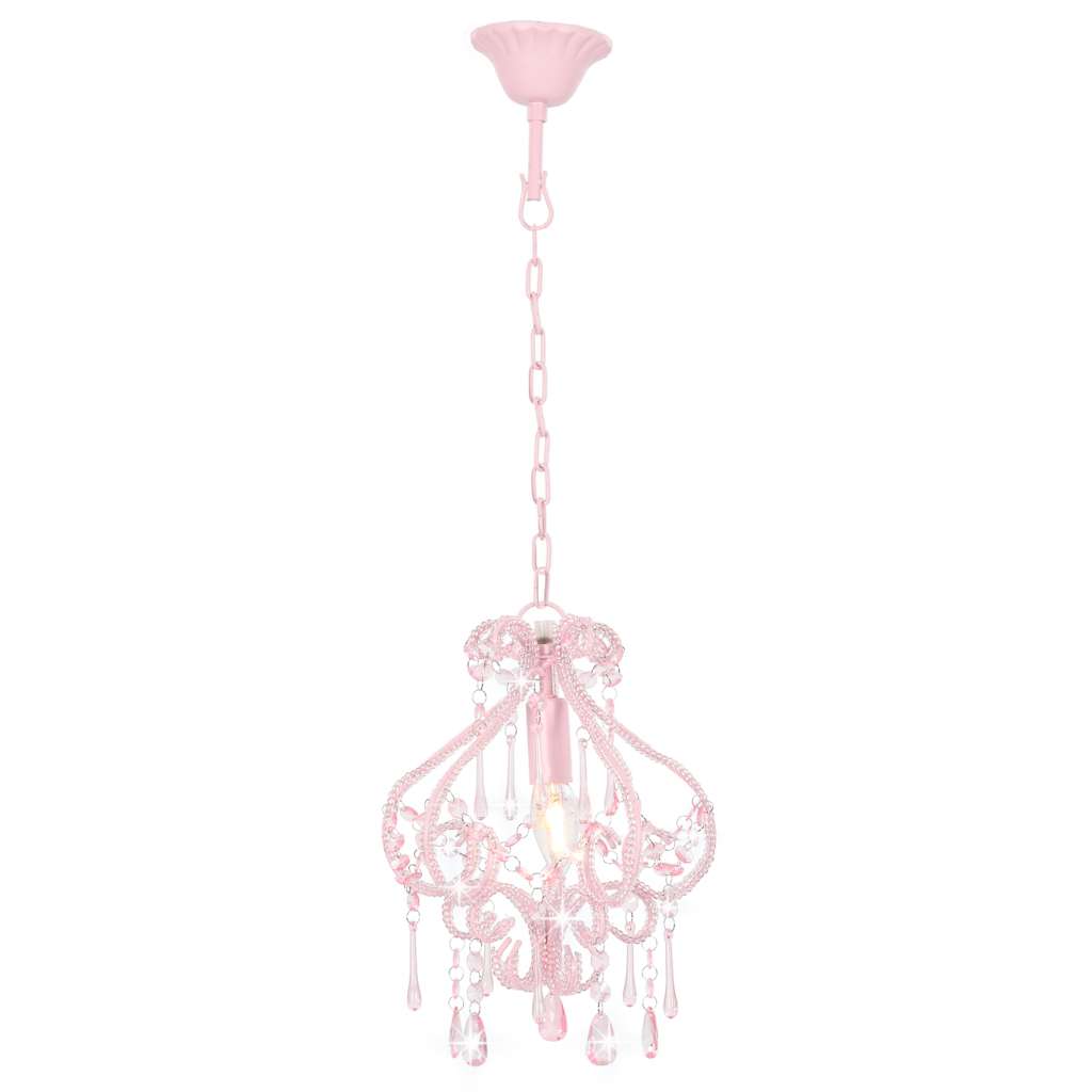 Vidaxl Deckenlampe mit Perlen um E14 Pink
