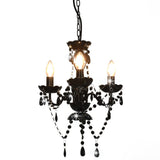 Vidaxl Chandelier with beads around 3xe14 black