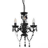 Vidaxl Chandelier with beads around 3xe14 black