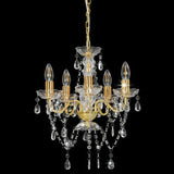 Vidaxl Chandelier with crystal beads around 5xe14 gold colored