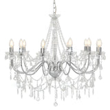 Chandelier Vidaxl avec perles 12xe14 Couleurs en argent