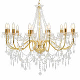 Vidaxl -Kronleuchter mit Perlen 12xe14 Goldfarbe