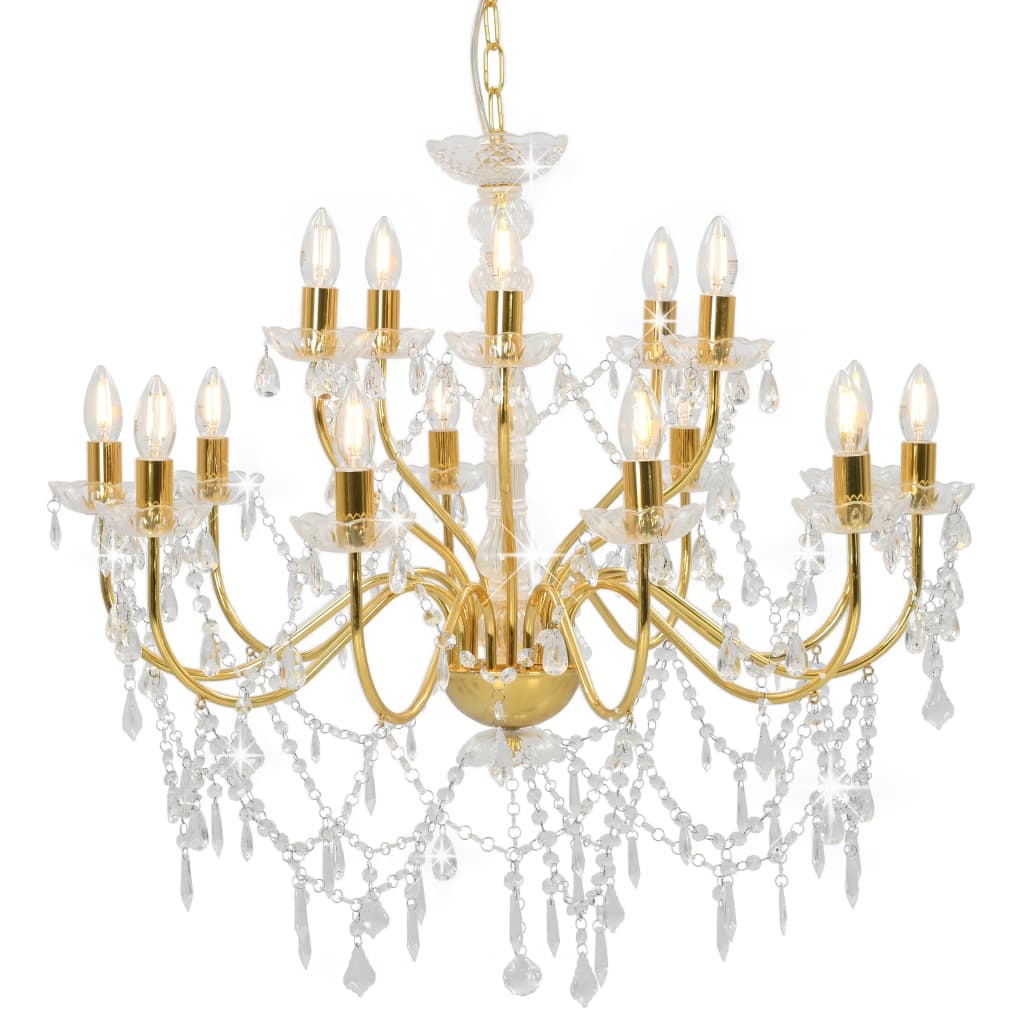 Vidaxl Chandelier 2-Laags 15xe14 Guldfärgad