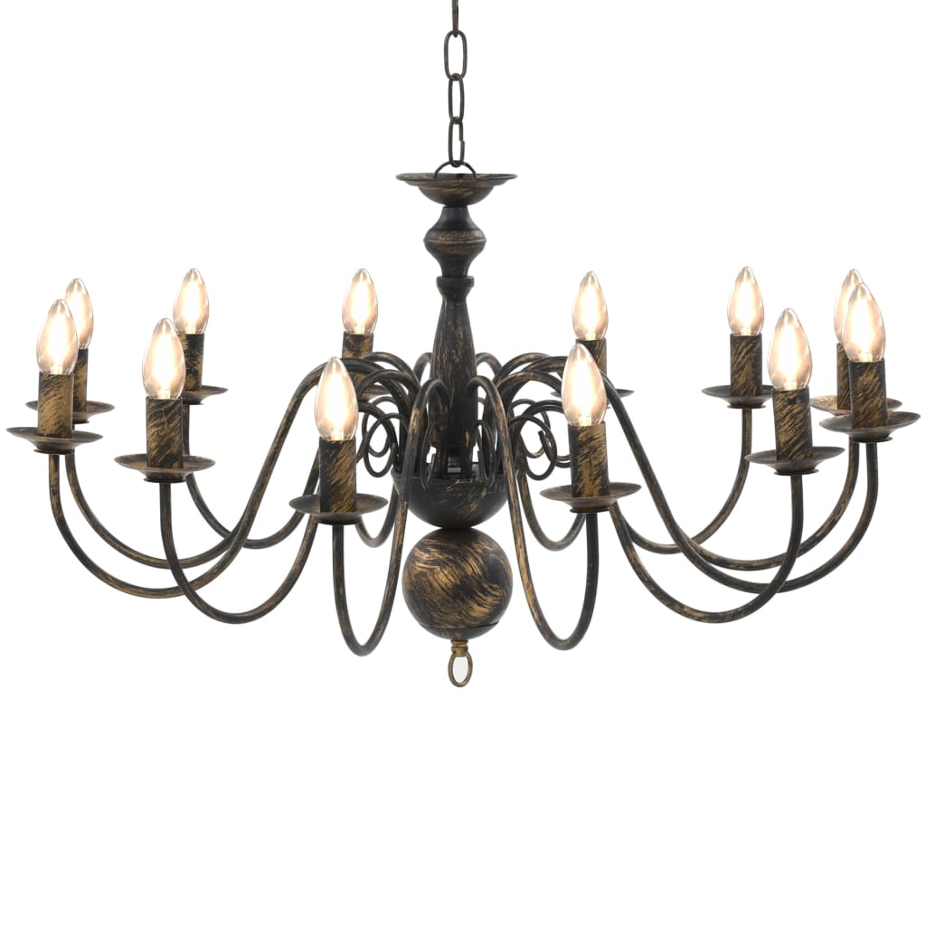 Vidaxl Chandelier 12xe14 Antiques Black