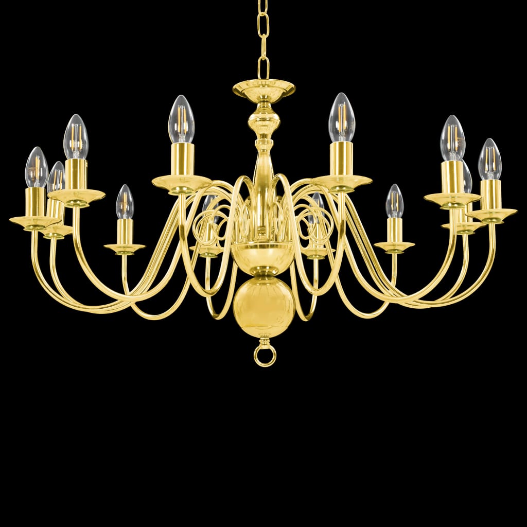 Vidaxl Chandelier 12xe14 guldfärgad