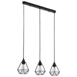 VIDAXL -Deckenlampe mit diamant -verdrängten 3xe27 Schwarz