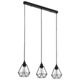 VIDAXL -Deckenlampe mit diamant -verdrängten 3xe27 Schwarz