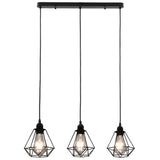 VIDAXL -Deckenlampe mit diamant -verdrängten 3xe27 Schwarz