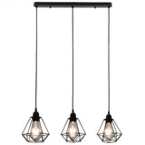 VIDAXL -Deckenlampe mit diamant -verdrängten 3xe27 Schwarz