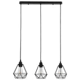VIDAXL -Deckenlampe mit diamant -verdrängten 3xe27 Schwarz