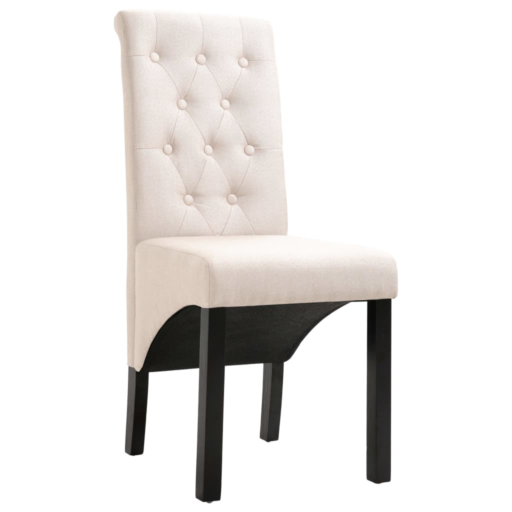 Vidaxl eetkamerstoelen 2 st stof crèmekleurig