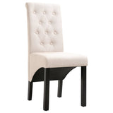Vidaxl eetkamerstoelen 2 st stof crèmekleurig