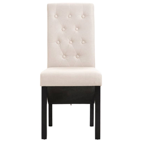 Vidaxl eetkamerstoelen 2 st stof crèmekleurig