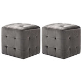 Vidaxl nachtkastjes 2 st 30x30x30 cm fluweel grijs