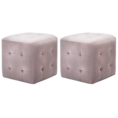 Vidaxl nachtkastjes 2 st 30x30x30 cm fluweel roze
