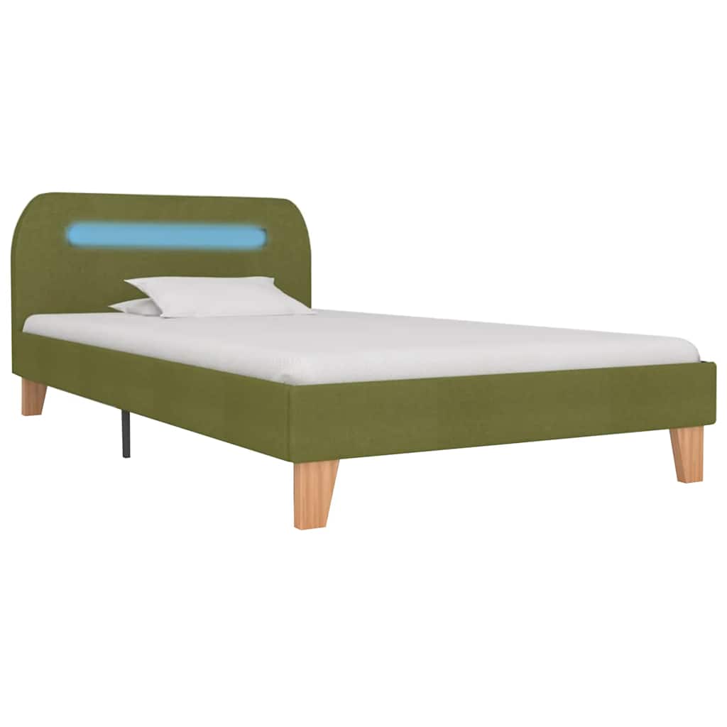 Vidaxl bedframe met led stof groen 90x200 cm