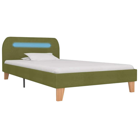 Vidaxl bedframe met led stof groen 90x200 cm