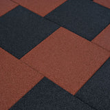 Carreaux de valt vidaxl 12 ST 50x50x3 cm rouge en caoutchouc