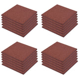 Carreaux de valt vidaxl 24 ST 50x50x3 cm rouge en caoutchouc