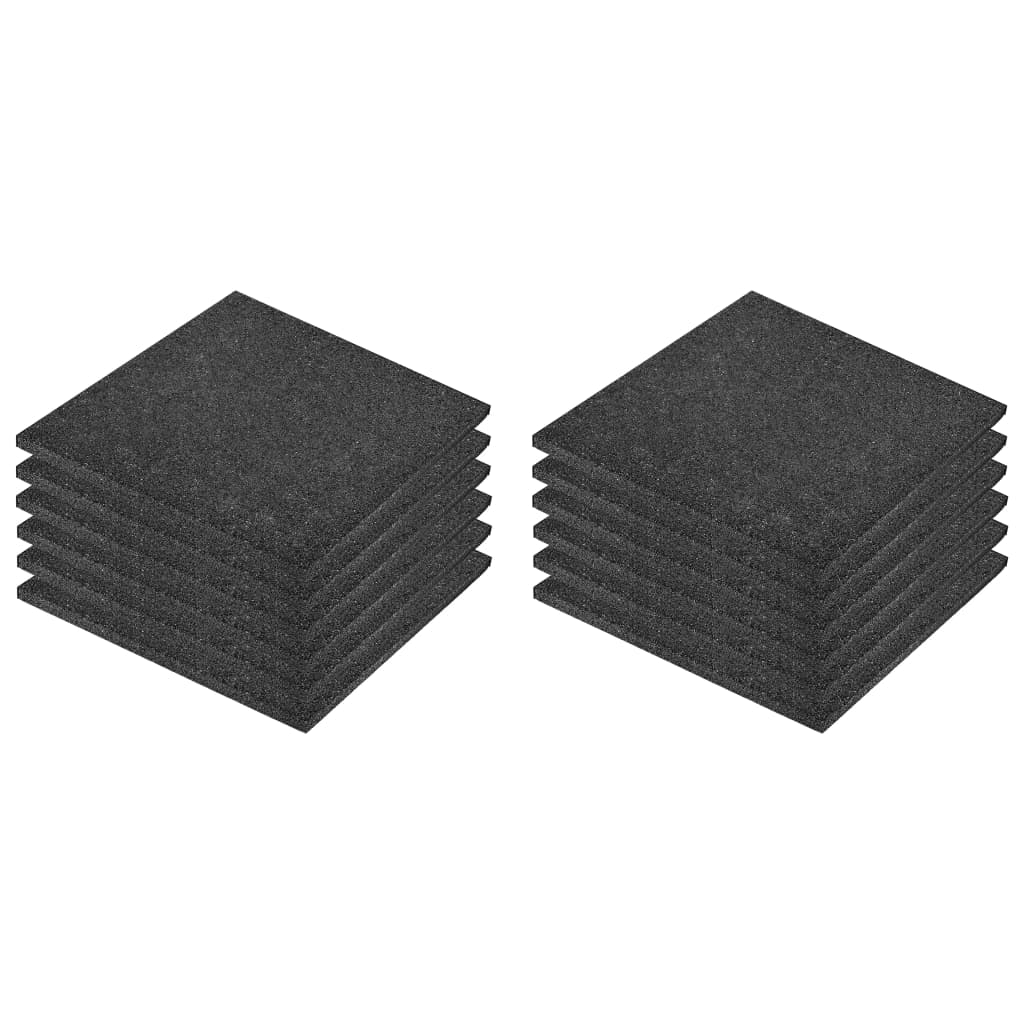 Carreaux de valt vidaxl 12 ST 50x50x3 cm en caoutchouc noir